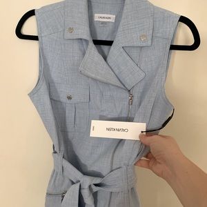 Light Blue Moto Dress